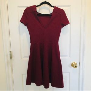 Zara Basic V-Neck Fit & Flare Dress